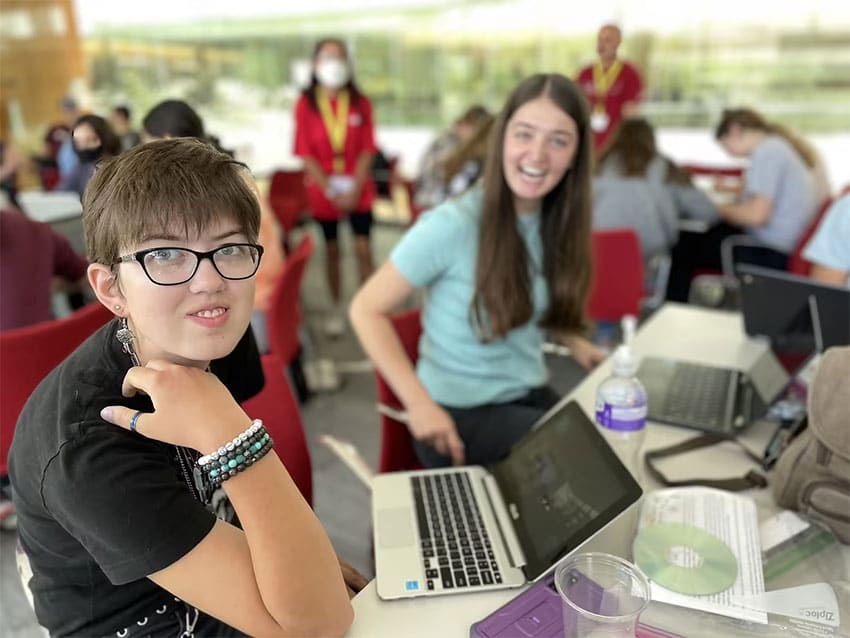 Students prepare their own presentations for the Science Showcase, where they recap what they’ve experienced and learned over the week.  