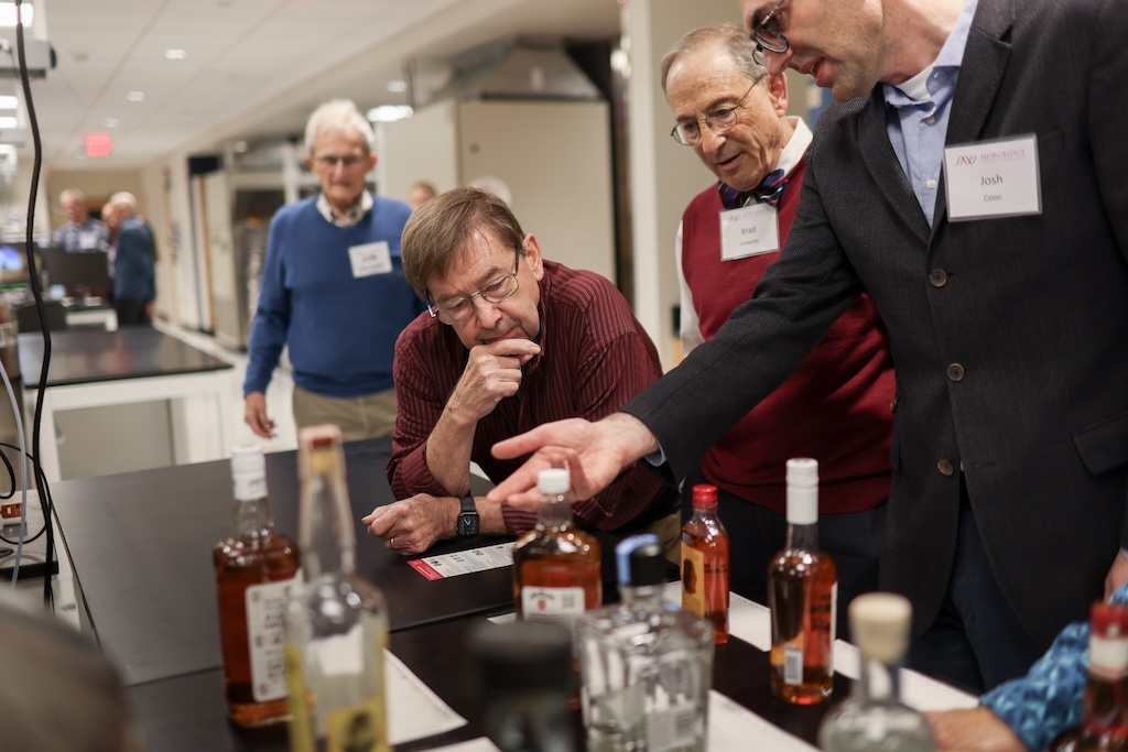 The lab demonstrates how mass spectrometry instruments can be used to identify and distinguish between different whiskeys.